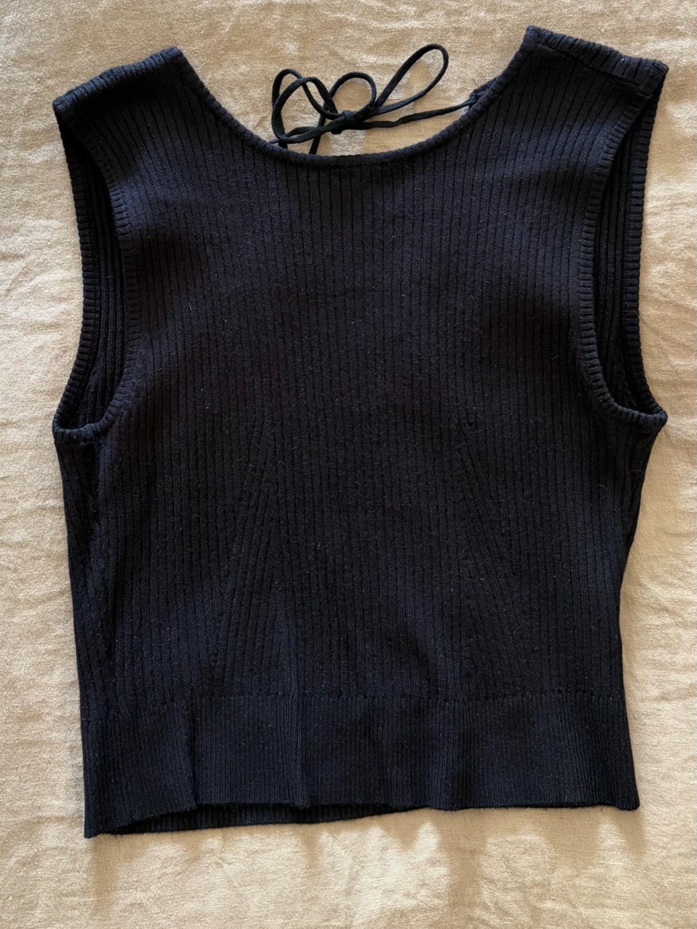 DISSH Open Back Ribbed Knit Tank in Black